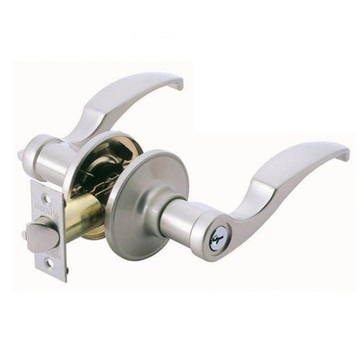 【加安】轉鈕式設計 水平鎖 60mm 磨紗銀 內側自動解閂 水平把手鎖 房門鎖