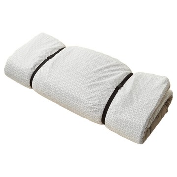 홈잡스 9區睡眠可折疊床墊附收納帶組合  單人加大  7cm  奶油米色