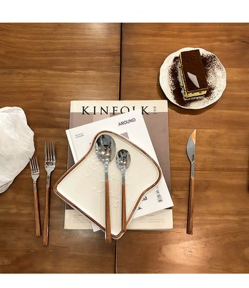 韓國INS風木質刀叉湯匙5入組