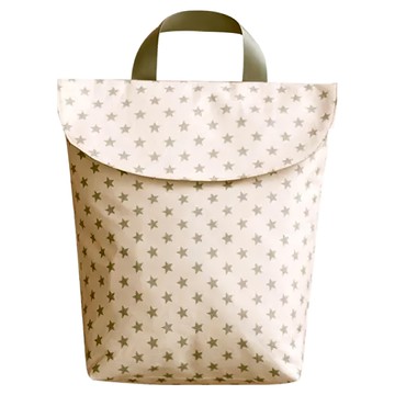 萬用防水收納整理包 野餐袋 保溫袋 便當袋 手提袋 環保袋  27 x 28cm  黃底星星  1個