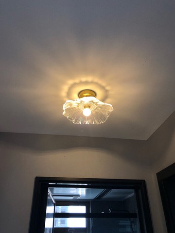 日式入戶玄關燈輕奢過道燈走廊燈復古玻璃進門門口燈侘寂風門廳燈