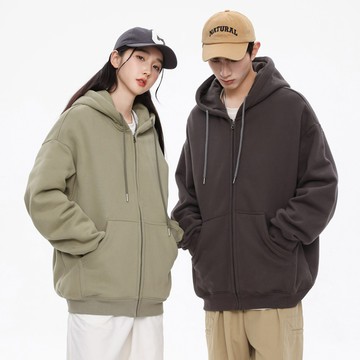 基礎款百搭寬鬆落肩連帽外套 / 兩種厚度 / 男女皆可穿 / 12色 / S到3XL【QTJBY26WK】