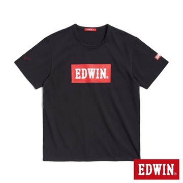 EDWIN 男裝 人氣復刻款 經典大LOGO短袖T恤-黑色