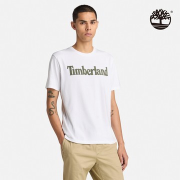 Timberland 男款白色LOGO短袖T恤|A6D6R100