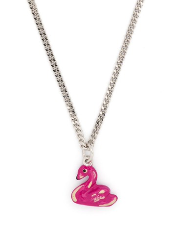 Marni - flamingo-pendant necklace - women - Brass - One Size - Silver