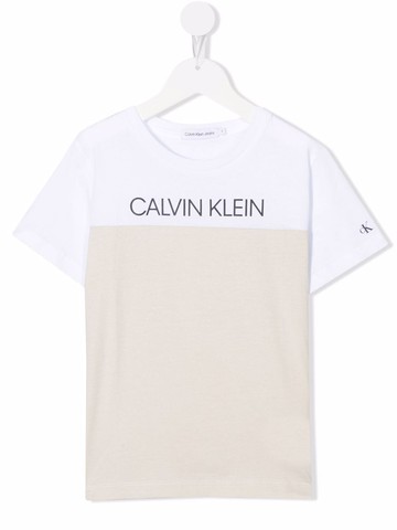 Calvin Klein Kids - logo-print T-shirt - kids - Cotton - 14 - Neutrals