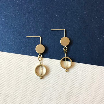 黃銅耳環_耳針式_瞳