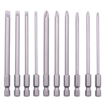 StanMan 六角柄磁性一字十字螺絲起子批頭混合 100mm x 10件套組  1組