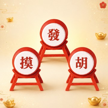 【保庇BOBEE】麻將登聞鼓｜發摸胡迷你造型擺飾・招財開運趣味禮物 - 佛系隨機出貨版