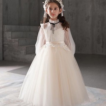 兒童禮服裙公主裙女童晚禮服花童婚禮小女孩高端主持人鋼琴演出服