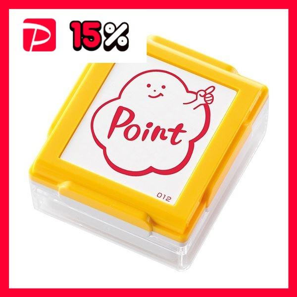 (まとめ) シヤチハタ いいね スタンプくん イエロー Point PEW-A1-R-12 1個 〔×5セット〕