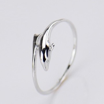 925純銀戒指海豚銀飾-簡約海豚造型時尚情人節生日禮物女飾品73lz100【獨家進口】【米蘭精品】