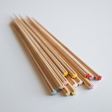 天然楓木花朵造型止滑筷-5雙-多色可選 櫻花粉