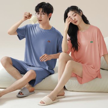 【藍尼居家】★柔軟休閒家居情侶睡衣(女睡衣/家居服/兩件式)