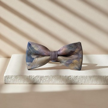 刷色水彩紅藍紫領結