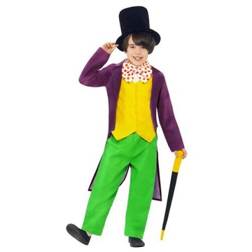 威利旺卡查理和巧克力工廠cosplay角色扮演兒童萬圣節表演衣服裝