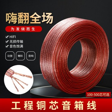 音頻線 音源線 喇叭線 家用音響線銅芯舞臺KTV家庭影院音箱音頻連接線銅包鋁音響喇叭線