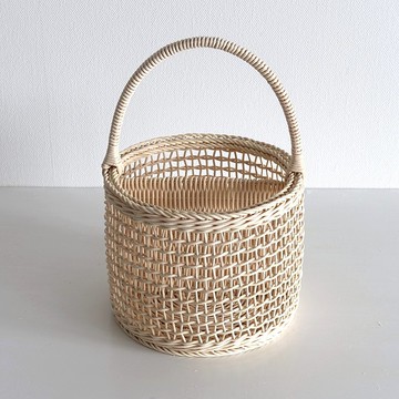 單手圓柱形附隔板籃，直徑17.5