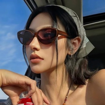 貓眼墨鏡女款高顏值歐美復古潮流茶色TR偏光太陽鏡男防紫外線眼鏡