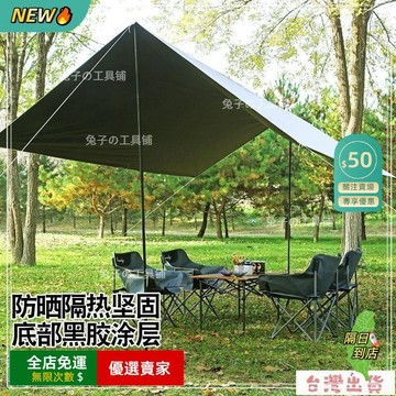 免運費🔥戶外天幕布防曬防風紫外綫 天幕黑膠帳篷 戶外露營遮陽防曬防雨涼棚 戶外天幕布 塗銀厚幕布 便携式幕布LX
