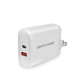 iBRIDGE｜PD3.0 30W+QC3.0 18W 雙孔急速快充充電器