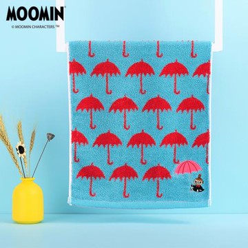 MOOMIN姆明雨傘純棉洗臉面巾 男女家用全棉吸水柔軟厚實成人毛巾