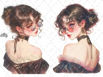 original sticker no.2447 人物貼紙 原創貼紙 原創人物貼紙 裝飾貼紙 cotton melody