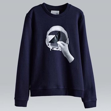 【摩達客】韓國進口設計品牌DBSW太空帽啤酒圓領長袖T恤