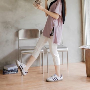 OB嚴選中大尺碼-涼感．冰感彈力布多色腰鬆緊纖瘦七分褲《BA6191》