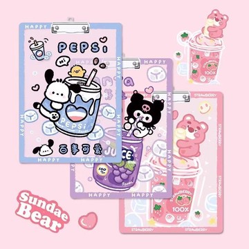 臺灣現/🎀文件夾 寫字墊板高顏值可愛文件夾a4板夾考試寫字板墊板透明亞克力試卷收納夾三麗
