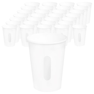 禾啟 開窗單層冷熱共用杯 12oz 50個 20袋 - 冷熱飲皆宜，開窗設計，一次性紙杯