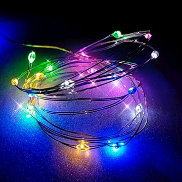 摩達客 20燈LED銅線燈串彩色光-USB電池盒兩用充電-浪漫星星燈聖誕燈串