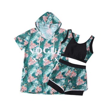 大碼泳衣女200斤遮肚顯瘦泡溫泉泳衣300斤胖mm遮肉分體三件套寬松