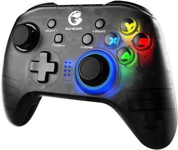 【日本代購】GameSir t4pro pc 控制器支持iOS/Android/windows 電腦iphone控制器Bluetooth · 2.4GHz · USB 連接無延遲專業控制器搭載智能手機遊戲手柄Procon 雙重振動帶TURBO連射功能背光功能背面按鍵(帶支架)