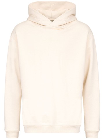 Maison Margiela - logo-embroidered cotton hoodie - men - Cotton - 46 - Neutrals