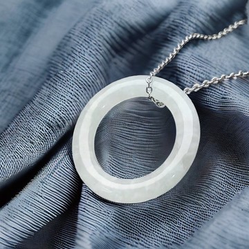 【願‧平安】冰種翡翠平安環項鍊 | 天然緬甸玉翡翠A貨 | 送禮