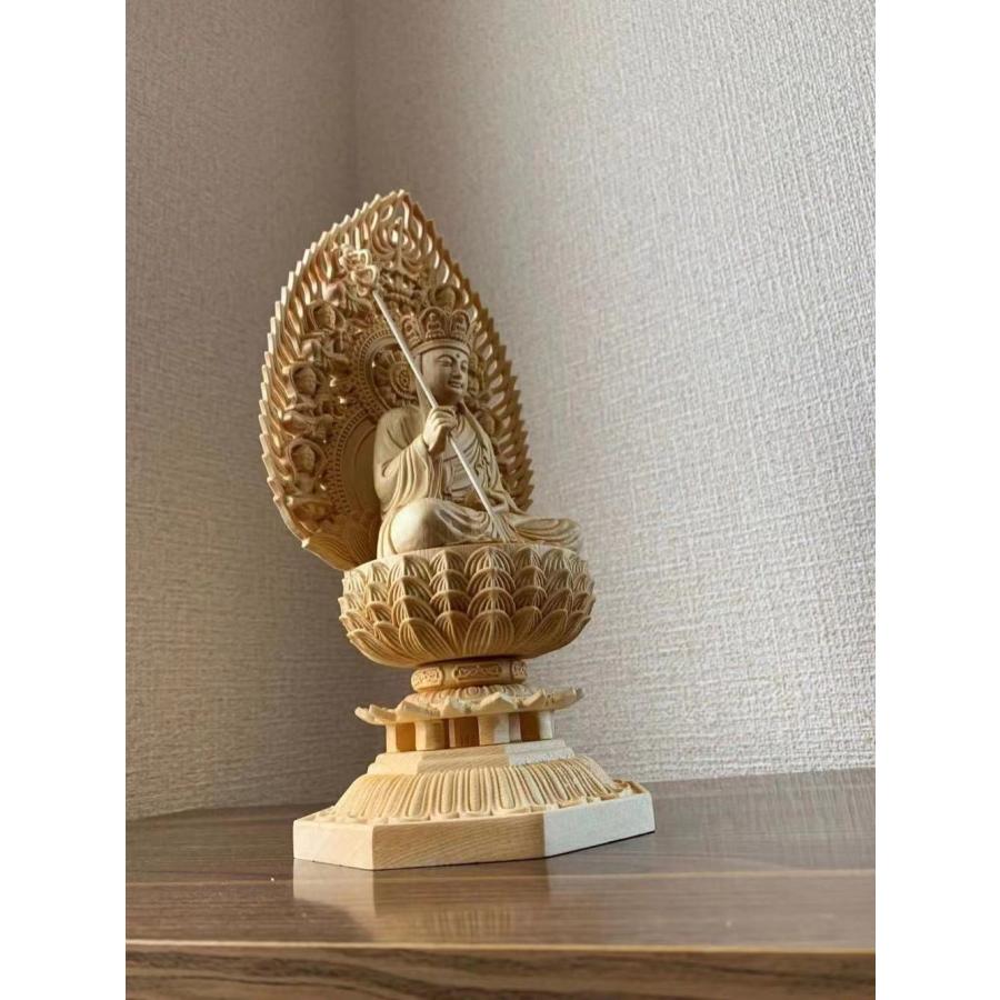 修縁堂】極上品 木彫仏像 地蔵菩薩立像 地蔵 置物 彫刻 天然木檜