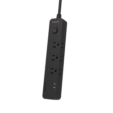 PHILIPS 4開6座 2USB 斜向插座延長線1.8米 (CHP4760)