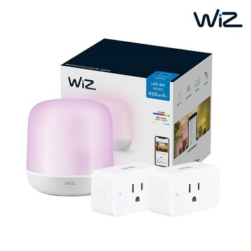 PHILIPS 飛利浦WiZ 智慧 LED 氛圍情境燈x1+WiZ 智慧插座x2