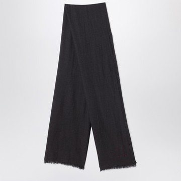 Black/beige check wool scarf