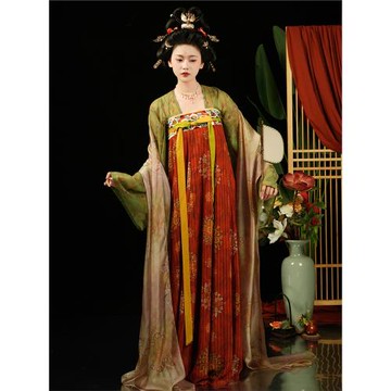 山遲【重樓】漢服敦煌唐制復原風顯瘦齊胸衫襦裙披帛破裙夏透氣