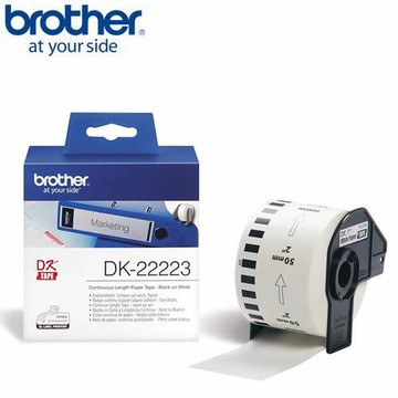 BROTHER 連續標籤帶 50mm 白底黑字 DK-22223