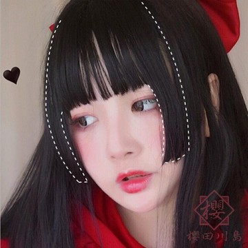 公主切劉海假發片女仿真三刀平齊劉海cos日系lolita假劉海【櫻田川島】