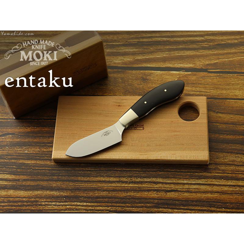 モキナイフ  TP-200  entaku　エンタク (スタンドナイフ)　ATS-34　ブラックリネンマイカルタ Moki Knife