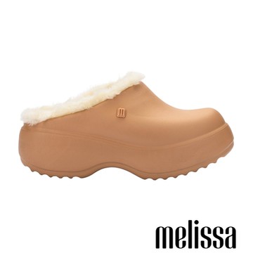 Melissa-前包絨毛雲朵穆勒鞋-卡其色