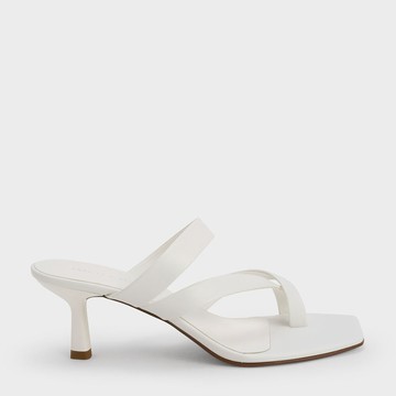 交叉帶細跟拖鞋