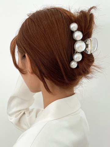 發夾后腦勺抓夾頭發夾子韓國夾子珍珠頭飾優雅大號發抓鯊魚夾發卡