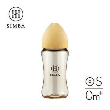 小獅王辛巴 蘊蜜鉑金PPSU寬口防脹氣奶瓶270ml(旦黃)-新生適用