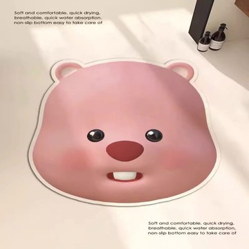 地墊 地毯🎀 loopy廁所防滑腳墊小海貍衛生間門口吸水硅藻泥地墊露比客廳墊子 軟地墊 腳踏墊 防滑墊