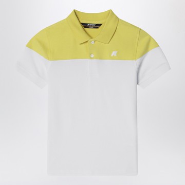 White/green acacia cotton polo